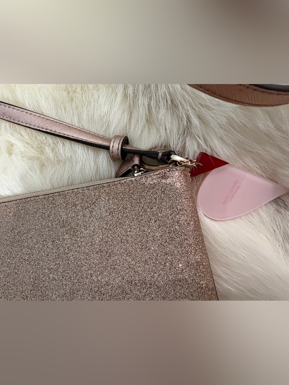 Kate Spade Rose Gold Glitter Shimmery Crossbody Bag - EUC - Picture 6 of 14
